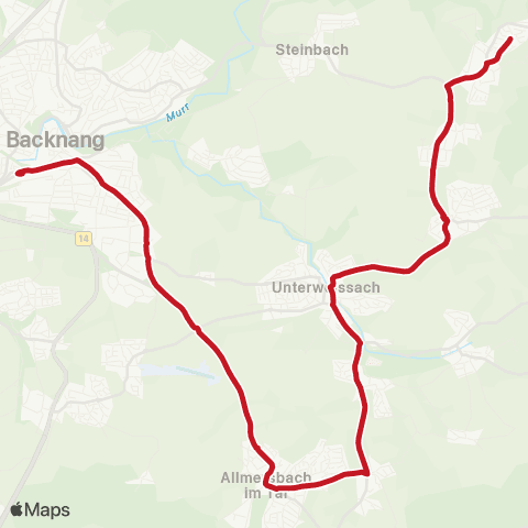 VVS Backnang - Allmersbach i.T. - Unterweissach ( - Oberb.) map