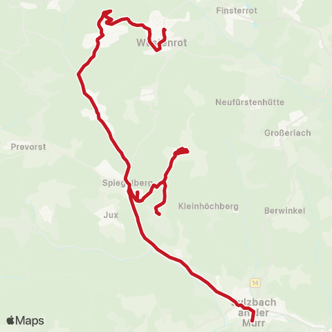 VVS Sulzbach (M) - Wüstenrot (inkl. Räuberbus) map