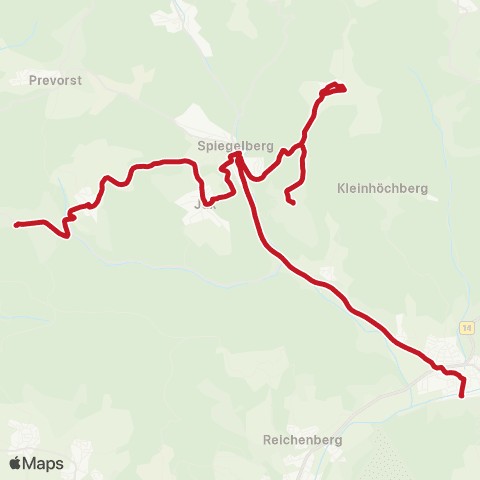 VVS Sulzbach (M) - Spiegelberg - Spiegelberger Teilorte map