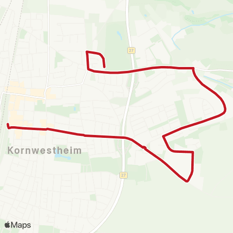 VVS Kornwestheim Bahnhof - Realschule - Friedhof map
