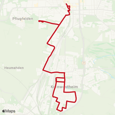 VVS Ludwigsburg - Kornwestheim Bf - Stadion - Rathaus - Bf - Ludwigsburg map
