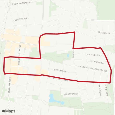 VVS Kornwestheim Bf - Mühlhäuser Straße - Bahnhof map