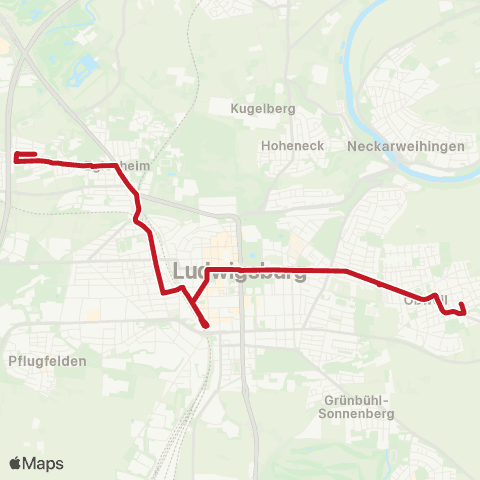 VVS Eglosheim - Ludwigsburg ZOB - Oßweil map