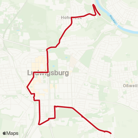 VVS (Pattonville - ) Grünbühl - Ludw. ZOB - Hoheneck map