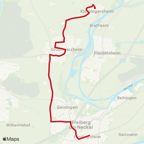 VVS Freiberg (N) - Großingersheim - Kleiningersheim map