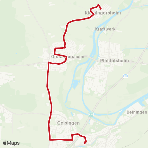VVS Freiberg (N) - Großingersheim - Kleiningersheim (Schülerverkehr) map