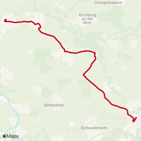 VVS Marbach (N) - Affalterbach ( - Winnenden) map