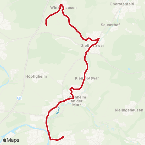 VVS Winzerhausen - Großbottwar - Steinheim - Marbach (N) map