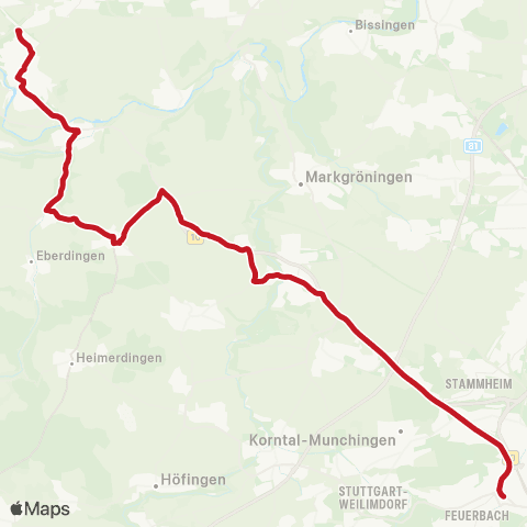 VVS Feuerbach - Schwieberdingen - Vaihingen (E) map