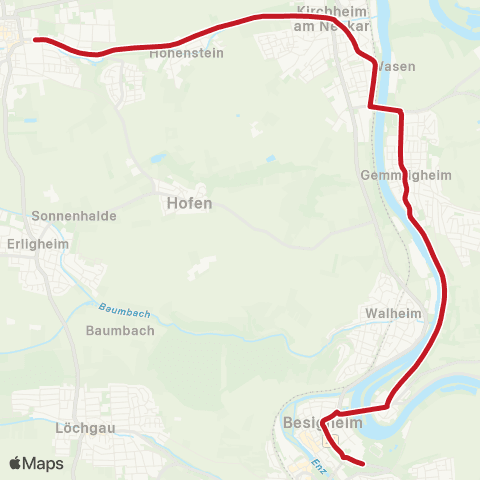 VVS Bönnigh. - Kirchheim (N) - Gemmrigh. - Besigh. (Schülerverkehr) map