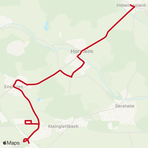 VVS Vaihingen (E) - Ensingen - Horrheim - Hohenhaslach map