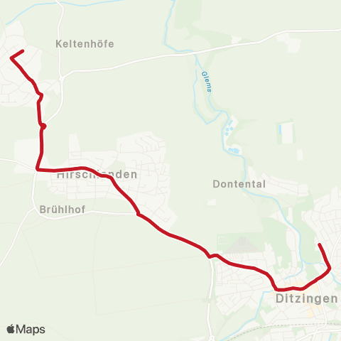 VVS Schöckingen - Hirschlanden - Ditzingen (Schülerverkehr) map