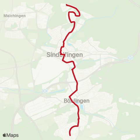VVS Böbl. Diezenhalde - ZOB - Sindelf. ZOB - Eichholz map