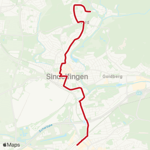 VVS Böblingen ZOB - Sindelfingen ZOB map