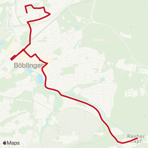 VVS Böblingen ZOB - Hallenbad - Rauher Kapf map