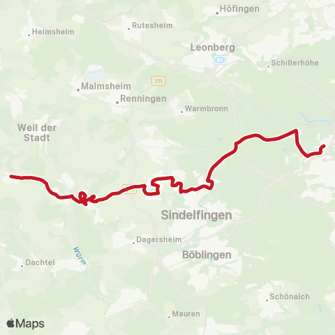 VVS Universität - Sindelfingen - Maichingen - Grafenau - Ostelsheim map