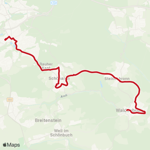 VVS Böblingen - Schönaich - Steinenbronn ( - Waldenbuch Schloss) map