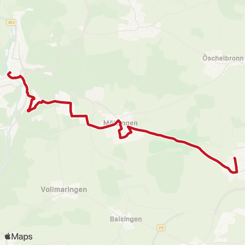 VVS Nagold - Mötzingen - Bondorf map