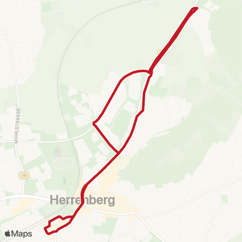 VVS Herrenberg ZOB - Polizeihochschule - Herrenberg ZOB map