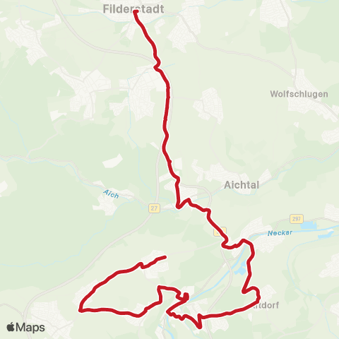 VVS Bernhausen - Aich - Neckartailfingen - Altdorf - Neckartenzlingen ( - Altenriet - Schlaitdorf) map