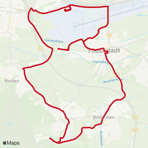 VVS Bernhausen - Flughafen / Messe - Stetten - Bonlanden - Bernhausen map