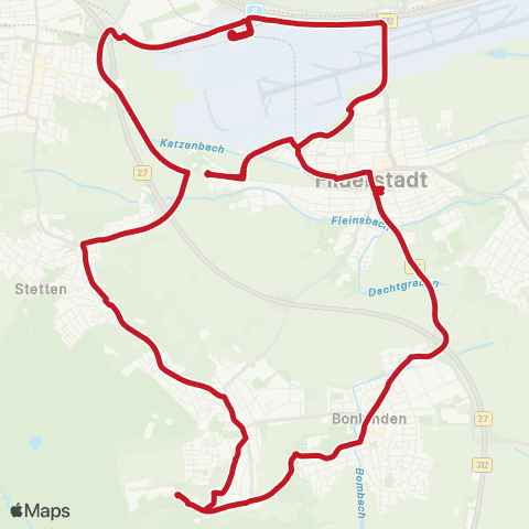VVS Bernhausen - Bonlanden - Stetten - Flughafen / Messe - Bernhausen map