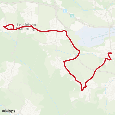 VVS Bernhausen - Plattenhardt - Echterdingen - Musberg map