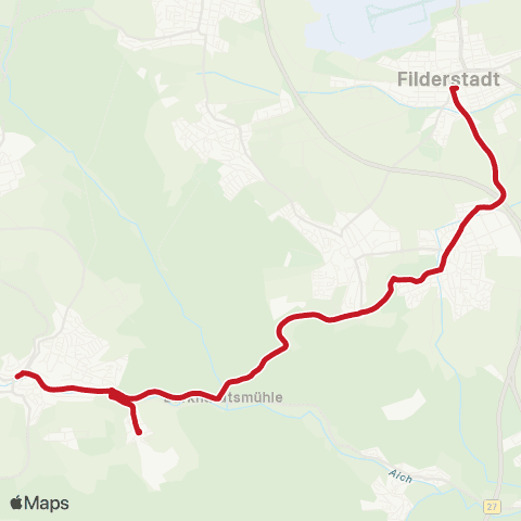 VVS Bernhausen - Plattenhardt - Waldenbuch map