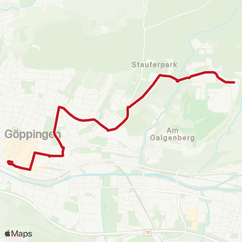 VVS Göppingen ZOB - Friedhof - Stauferpark - Lise-Meitner-Straße map