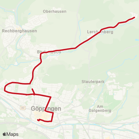 VVS Göppingen ZOB - Bartenbach - Hohrein Ortsmitte map
