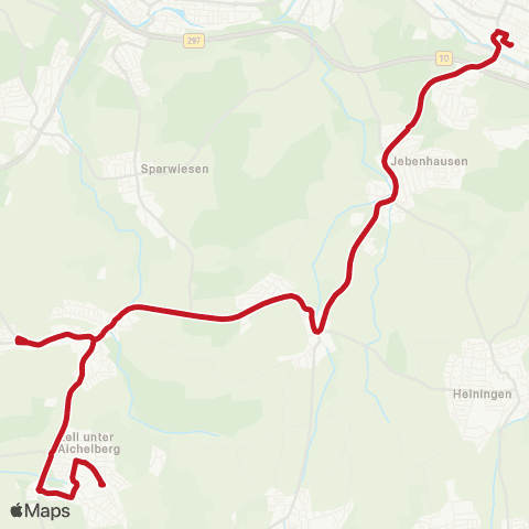 VVS Göppingen ZOB - Jebenhausen - Hattenhofen - Zell map