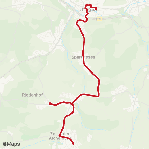VVS Uhingen - Sparwiesen - Hattenhofen - Zell map