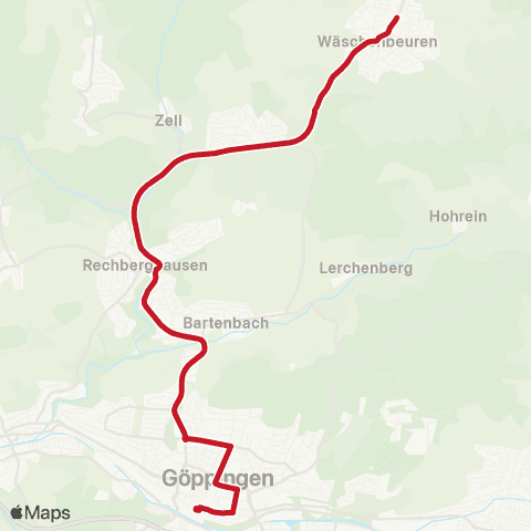 VVS Göppingen - Rechberghausen - Wäschenbeuren map