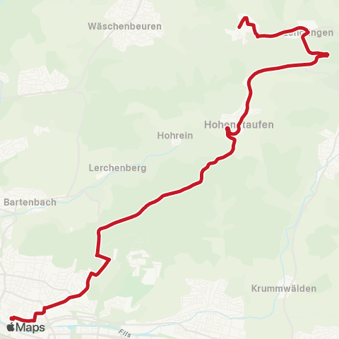 VVS Göppingen - Hohenstaufen ( - Maitis - Lenglingen) map