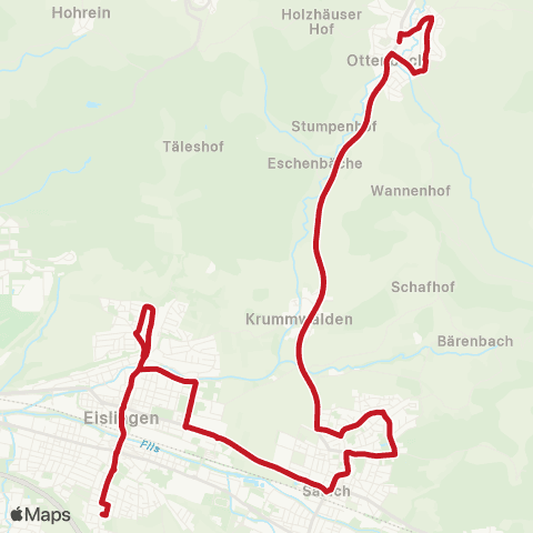 VVS Eislingen - Salach - Eislingen - Ottenbach map