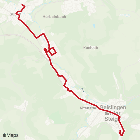 VVS Süßen - Gingen - Geislingen Stadtkirche map