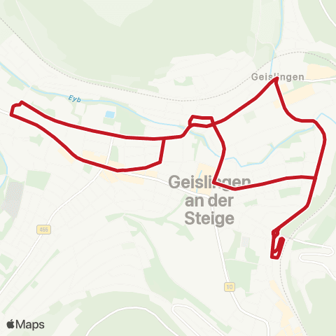 VVS Geislingen ZOB - Berufsschulzentrum - Wilhelmshöhe - ZOB map