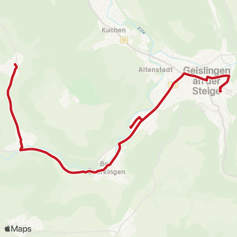 VVS Geislingen ZOB - Unterböhringen map