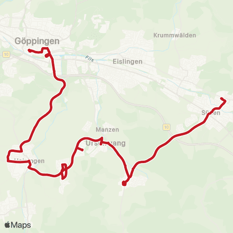 VVS Göppingen ZOB - Süßen ZOB map