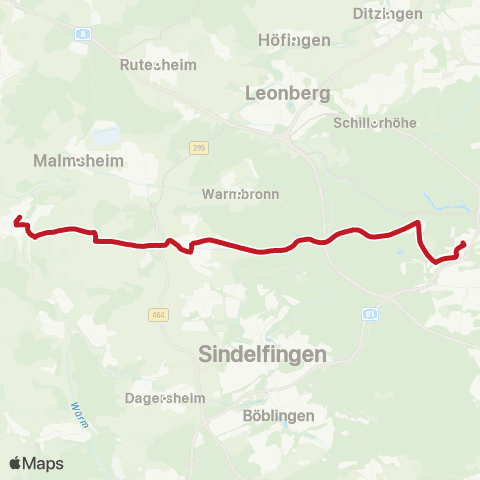 VVS Universität - Magstadt - Weil der Stadt map
