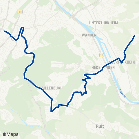 VVS Schlossplatz - Heumaden - Schlossplatz map