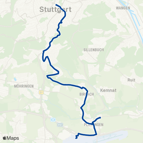 VVS Schlossplatz - Plieningen - Schlossplatz map