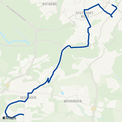 VVS Schlossplatz - Rohrer Höhe - Schlossplatz map