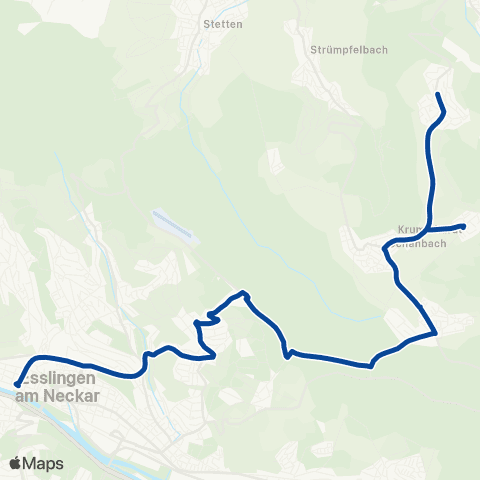 VVS Esslingen - Liebersbronn - Aichschieß - Aichelberg map
