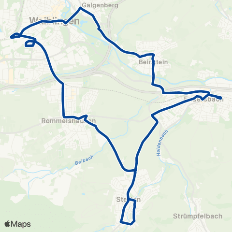 VVS Waiblingen - Beinstein - Endersbach - Stetten - Waiblingen map