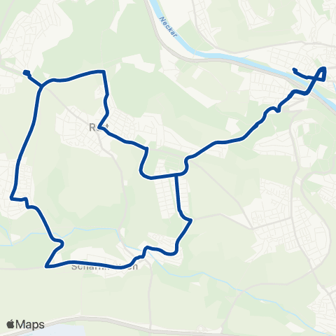 VVS Esslingen - Ruit - Kemnat - Scharnhausen - Esslingen map