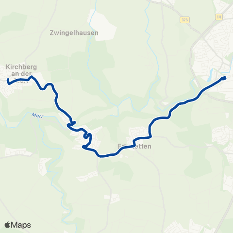 VVS Backnang - Burgstall - Kirchberg (M) map