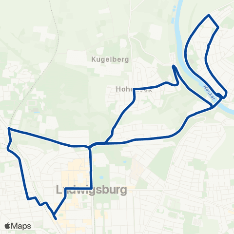 VVS Ludwigsburg - Eglosheim - Neckarweihingen - Hoheneck map