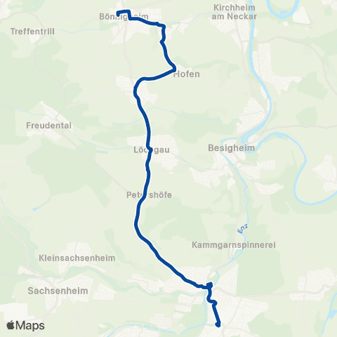 VVS Bietigheim - Löchgau - Freudental - Bönnigheim map