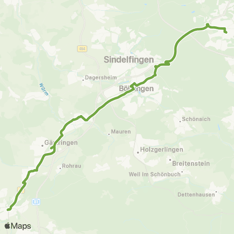 VVS Kirchheim (T) - Plochingen (Schienenersatzverkehr) map